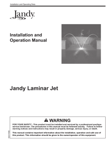 Jandy Laminar Jet I/O Manual