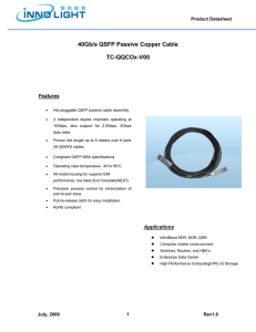 40Gb/s QSFP Passive Copper Cable TC-QQCOx-V00