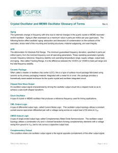 Application Note: Oscillator Glossary of Terms