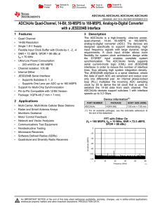 ADC34J4x Quad-Channel, 14-Bit, 50-MSPS to