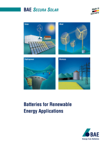 BAE SECURA SOLAR Batteries for Renewable Energy