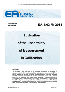 Evaluation of the Uncertainty of Measurement In Calibration