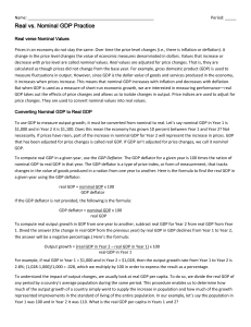Real vs. Nominal GDP Practice