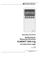 Multifunctional Measuring Instruments ALMEMO® 2290