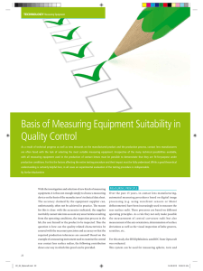 Basis of Measuring Equipment Suitability in Quality