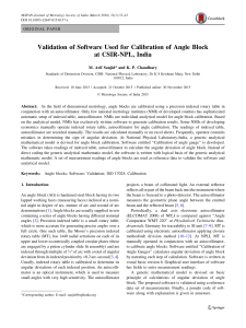 Validation of Software Used for Calibration of Angle Block at CSIR