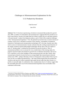Challenges to Mismeasurement Explanations for the US Productivity