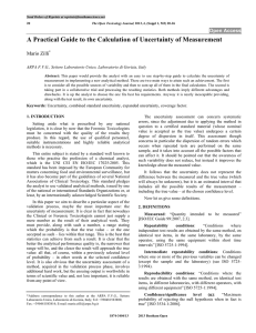 A Practical Guide to the Calculation of Uncertainty of Measurement