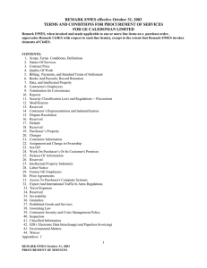 REMARK E95ES effective October 31, 2003 TERMS