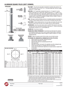 aluminum square poles (soft corner)