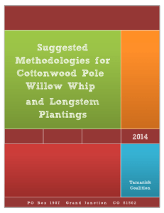 Suggested Methodologies for Cottonwood Pole, Willow Whip