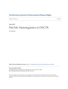 Pole Pole: Hastening Justice at UNICTR