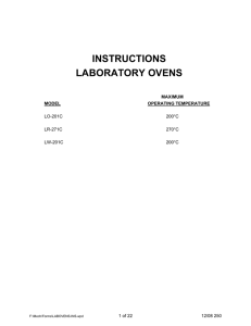 instructions laboratory ovens