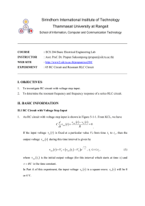 Resonance RLC Circuits - Sirindhorn International Institute of