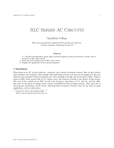 RLC Series AC Circuits