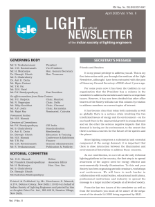 New Isle news letter - Indian Society of Lighting Engineers