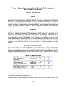 Primer – Stepper Motor Nomenclature, Definition, Performance and