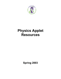 Physics Applets - Physical Sciences Initiative