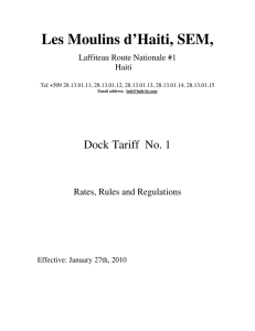 Haiti LMH Dock Tariff No. 1