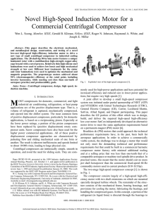 Novel high-speed induction motor for a commercial centrifugal