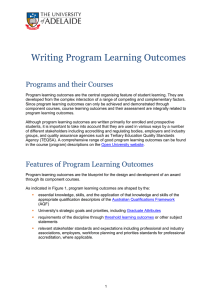 Writing Program Learning Outcomes