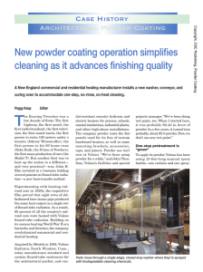 New powder coating operation simplifies cleaning as it advances