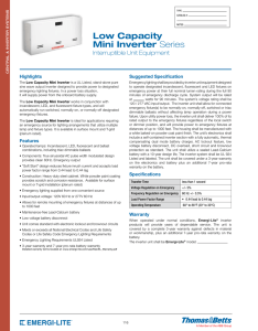 Low Capacity Mini Inverter Series - Emergi-Lite