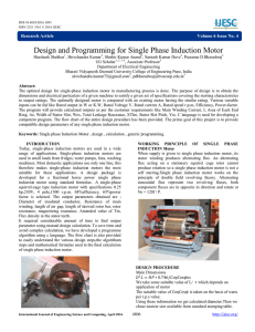 Design and Programming for Single Phase Induction Motor