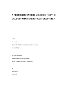 a proposed control solution for the cal poly wind energy capture