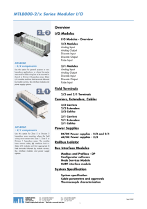 MTL8000-2/x Series Modular I/O