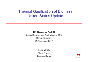 Thermal Gasification of Biomass United States Update - IEA