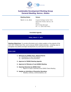 Approval of SDWG Meeting Agenda