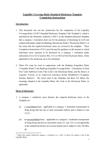 Liquidity Coverage Ratio Standard Disclosure Template Completion