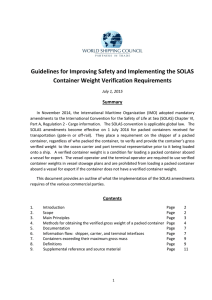 SOLAS Container Weight Verification Requirements