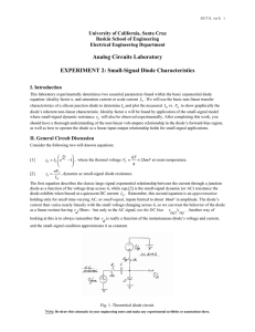 Analog Circuits Laboratory EXPERIMENT 2: Small-Signal