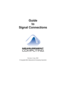 Guide to Signal Connections - Cole