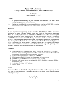 Physics 3150, Laboratory 1 Voltage Dividers, Circuit Simulation, and