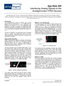 Interfacing Analog Signals to the Anadigmvortex FPAA Devices..