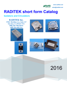 RADITEK short form Catalog