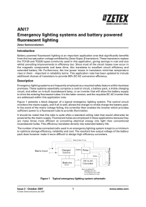 AN17 Emergency lighting systems and battery powered fluorescent