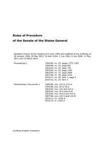 Rules of Procedure of the Senate of the States General