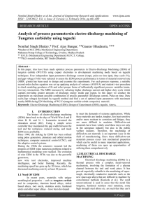 Analysis of process parametersin electro-discharge