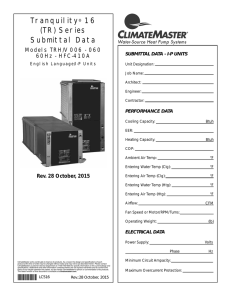 Tranquility® 16 (TR) Series Submittal Data