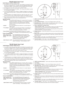 TR-825 Quick Start Card TR-825 Quick Start Card