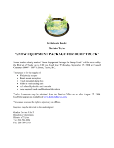 snow equipment package for dump truck