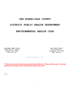 Environmental Health Code - Van Buren/Cass District Health