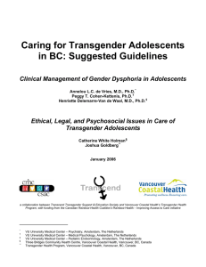 Caring for Transgender Adolescents in BC