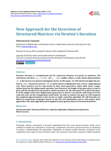 New Approach for the Inversion of Structured Matrices via Newton`s