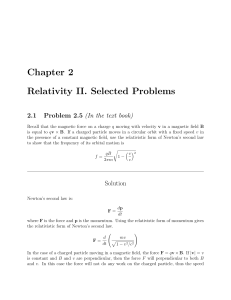 Chapter 2 Relativity II. Selected Problems