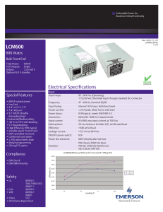 Emerson Network Power LCM600W Datasheet